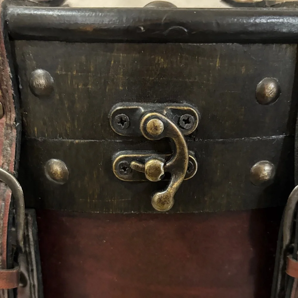 Vintage Leather and Wood purse